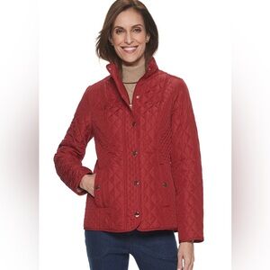 Croft & Barrow Women’s Full Zipper & Snap Quilted Jacket Red Size XL Lined